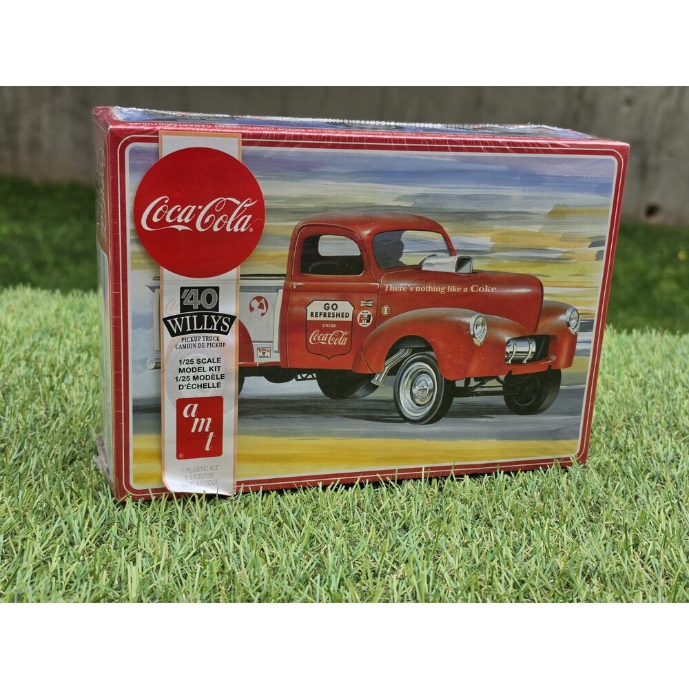 AMT 1940 Willys Pickup Coke Plastic Model Truck Kit #1145 1/25 New Sealed*Rip In